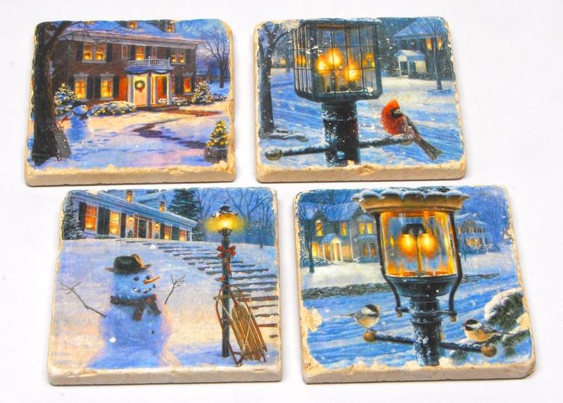 Small Town | Tumbled Italian Marble Coasters