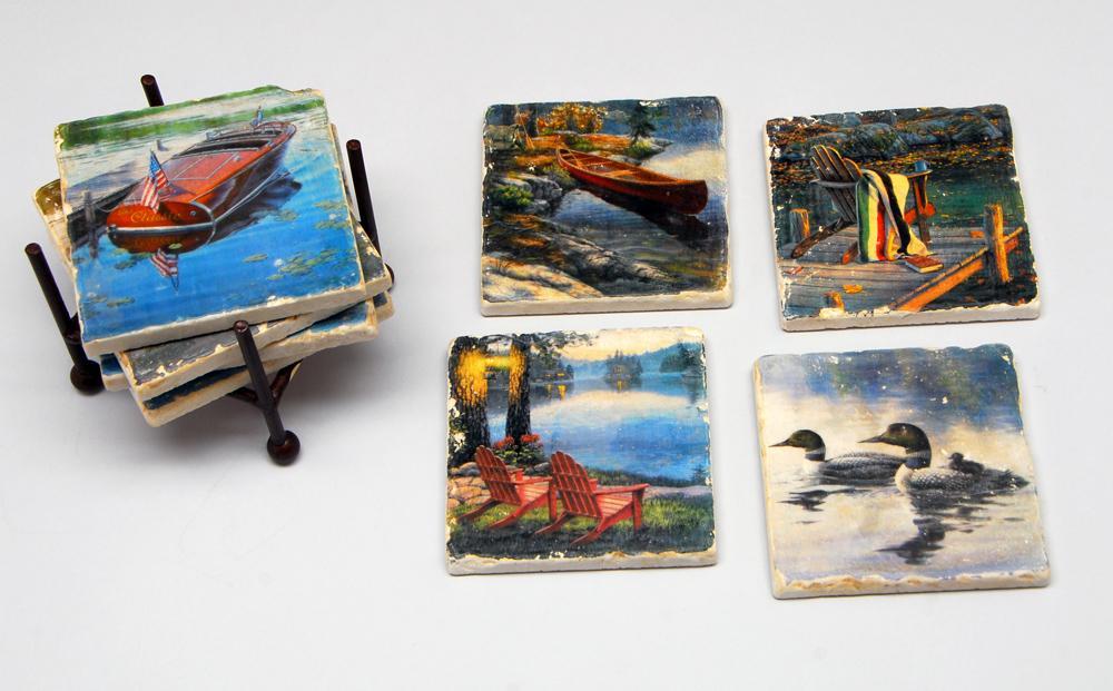 Up North | Tumbled Italian Marble Coasters